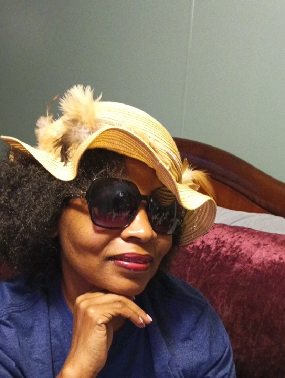 Woven Straw Sun Hat with Feather Accent - Beige